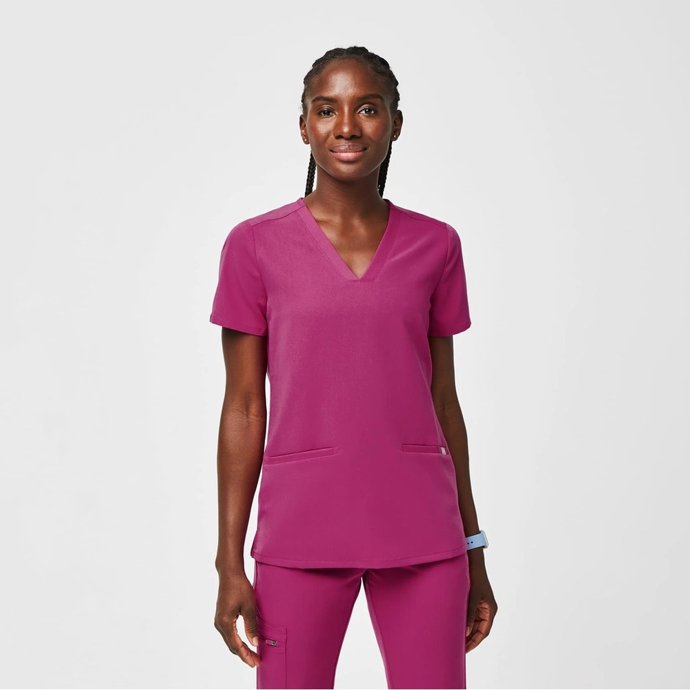 Figs Women's Scrub Set - Casma Top XL / Zamora Jogger XL - RASPBERRY SORBET Ltd